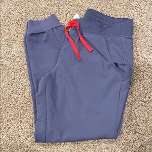 Figs Women's Navy Joggers with Red Drawstring